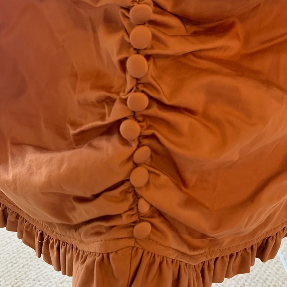 off shoulder puff sleeve ruched top - Picture 8 of 11